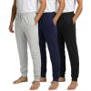imageReal Essentials 3 Pack Mens Ultra Soft Cotton Pajama Pants  Sleep Lounge PJ Joggers with Pockets Available in Big ampamp TallSet 4
