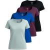 imageReal Essentials 4 Pack Womens Cotton Short Sleeve TShirt  Casual Scoop Crew Neck Tops Tee Available in Plus SizeSet 11