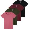 imageReal Essentials 4 Pack Womens Cotton Short Sleeve TShirt  Casual Scoop Crew Neck Tops Tee Available in Plus SizeSet 2