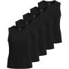 imageReal Essentials 5 Pack Womens DryFit Tank Top  Racerback Sleeveless TShirt Athletic Workout Gym Shirt Plus AvailableSet 8