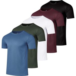 imageReal Essentials 5 Pack Mens Active Quick Dry Mesh Crew Neck T Shirts  Athletic Short Sleeve Tee Available in Big ampamp TallSet 14