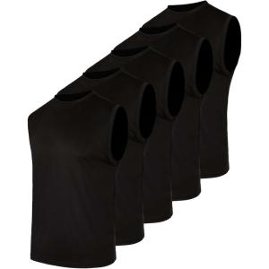 imageReal Essentials 5 Pack Mens Mesh Active Athletic Tech Tank Top  Workout ampamp Training Activewear Available in Big ampamp TallSet 1