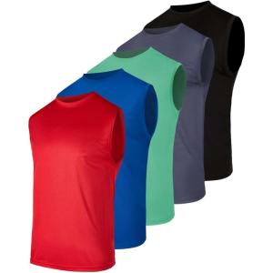 imageReal Essentials 5 Pack Mens Mesh Active Athletic Tech Tank Top  Workout ampamp Training Activewear Available in Big ampamp TallSet 10