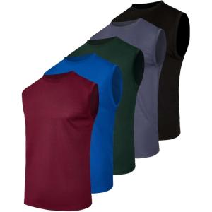 imageReal Essentials 5 Pack Mens Mesh Active Athletic Tech Tank Top  Workout ampamp Training Activewear Available in Big ampamp TallSet 4