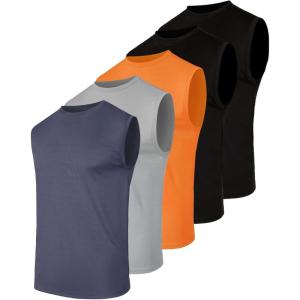 imageReal Essentials 5 Pack Mens Mesh Active Athletic Tech Tank Top  Workout ampamp Training Activewear Available in Big ampamp TallSet 7