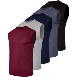 imageReal Essentials 5 Pack Mens Mesh Active Athletic Tech Tank Top  Workout ampamp Training Activewear Available in Big ampamp TallSet 8