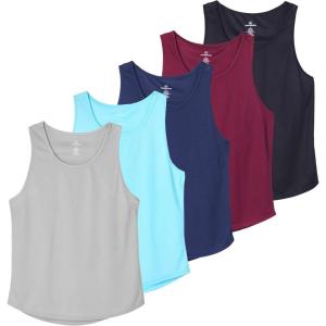 imageReal Essentials 5 Pack Mens Mesh YBack Muscle Tank Top  Gym Workout ampamp Bodybuilding Fitness Available in Big ampamp TallSet 4