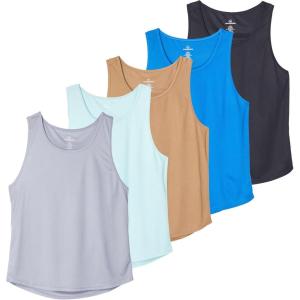 imageReal Essentials 5 Pack Mens Mesh YBack Muscle Tank Top  Gym Workout ampamp Bodybuilding Fitness Available in Big ampamp TallSet 5
