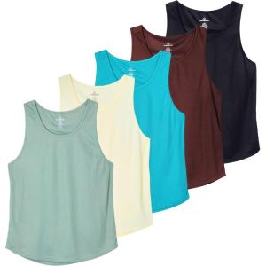 imageReal Essentials 5 Pack Mens Mesh YBack Muscle Tank Top  Gym Workout ampamp Bodybuilding Fitness Available in Big ampamp TallSet 6