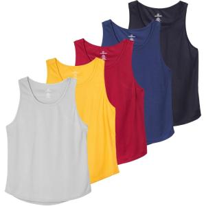 imageReal Essentials 5 Pack Mens Mesh YBack Muscle Tank Top  Gym Workout ampamp Bodybuilding Fitness Available in Big ampamp TallSet 8