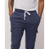 image3 Pack Mens Cotton Fleece Cargo Jogger Sweatpants with PocketsSet 2