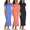 imagePlus Size Womens Casual Maxi Dresses 3Pack with Short Sleeves by Real EssentialsSet 6