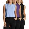 imageReal Essentials 3 Pack Womens DryFit Sleeveless Cropped Tank Top Hoodie  Athletic Crop SweatshirtSet 1