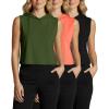 imageReal Essentials 3 Pack Womens DryFit Sleeveless Cropped Tank Top Hoodie  Athletic Crop SweatshirtSet 2