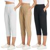 imageReal Essentials 3 Pack Womens Ribbed Capri Jogger Lounge Sweatpants with Pockets Yoga Workout Available in Plus SizeSet 5