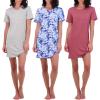 imageReal Essentials 3 Pack Womens Short Sleeve Nightgown Dress  Nightshirt Pajama Sleep Shirt Sleepwear Available In PlusSet B