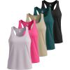 imageReal Essentials 5 Pack Womens Dry Fit Tank Top  Racerback Sleeveless Workout Athletic Gym Shirt Available in PlusSet 3