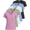 imageReal Essentials 5 Pack Womens Short Sleeve Breeze Tech VNeck T Shirt Workout Top Wicking Dry Fit Athletic Tee PlusSet 5