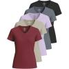imageReal Essentials 5 Pack Womens Short Sleeve Breeze Tech VNeck T Shirt Workout Top Wicking Dry Fit Athletic Tee PlusSet 6