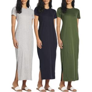 imagePlus Size Womens Casual Maxi Dresses 3Pack with Short Sleeves by Real EssentialsSet 2