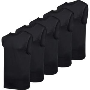 imageReal Essentials 3 ampamp 5 PackMens Dry Fit Workout Running Tank Top Gym Sleeveless Muscle Athletic Shirt Big ampamp Tall AvailableRegular Size  Set F