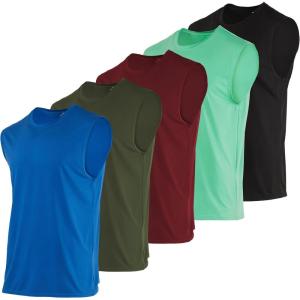 imageReal Essentials 3 ampamp 5 PackMens Dry Fit Workout Running Tank Top Gym Sleeveless Muscle Athletic Shirt Big ampamp Tall AvailableRegular Size  Set I