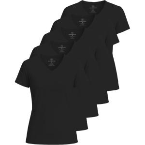 imageReal Essentials 5 Pack Womens Short Sleeve Breeze Tech VNeck T Shirt Workout Top Wicking Dry Fit Athletic Tee PlusSet 7