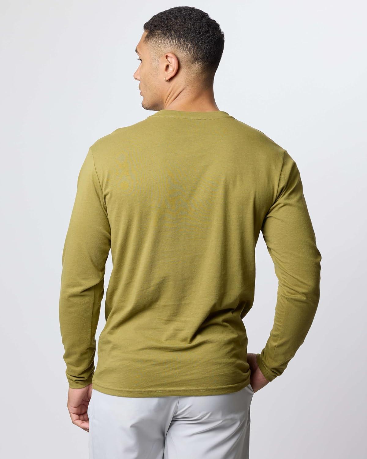 imageReal Essentials 3 Pack Mens Cotton Performance Long Sleeve Crew Neck Pocket TShirt Athletic Top Available in Big ampamp TallSet 9