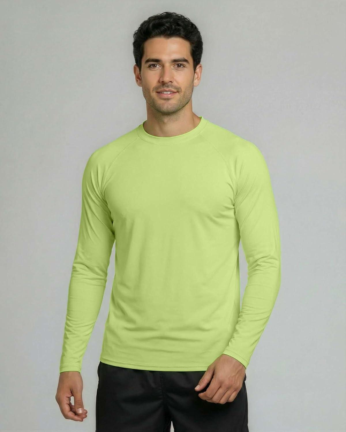 imageReal Essentials 4 Pack Mens Long Sleeve Rash Guard Shirt UPF 50 Swim Beach UV Sun Protection Fishing Quick Dry Big ampamp TallSet 6