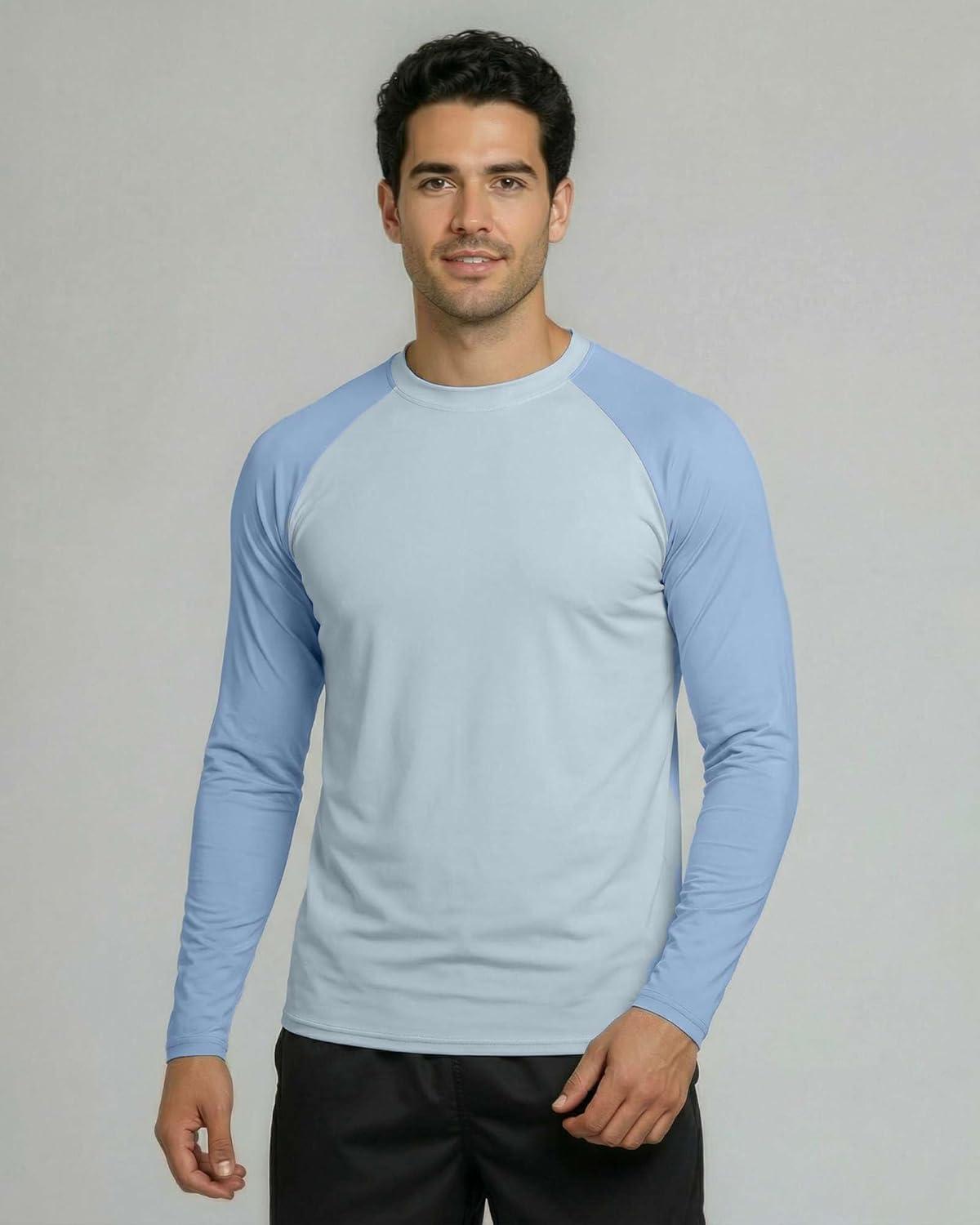 imageReal Essentials 4 Pack Mens Long Sleeve Rash Guard Shirt UPF 50 Swim Beach UV Sun Protection Fishing Quick Dry Big ampamp TallSet 7