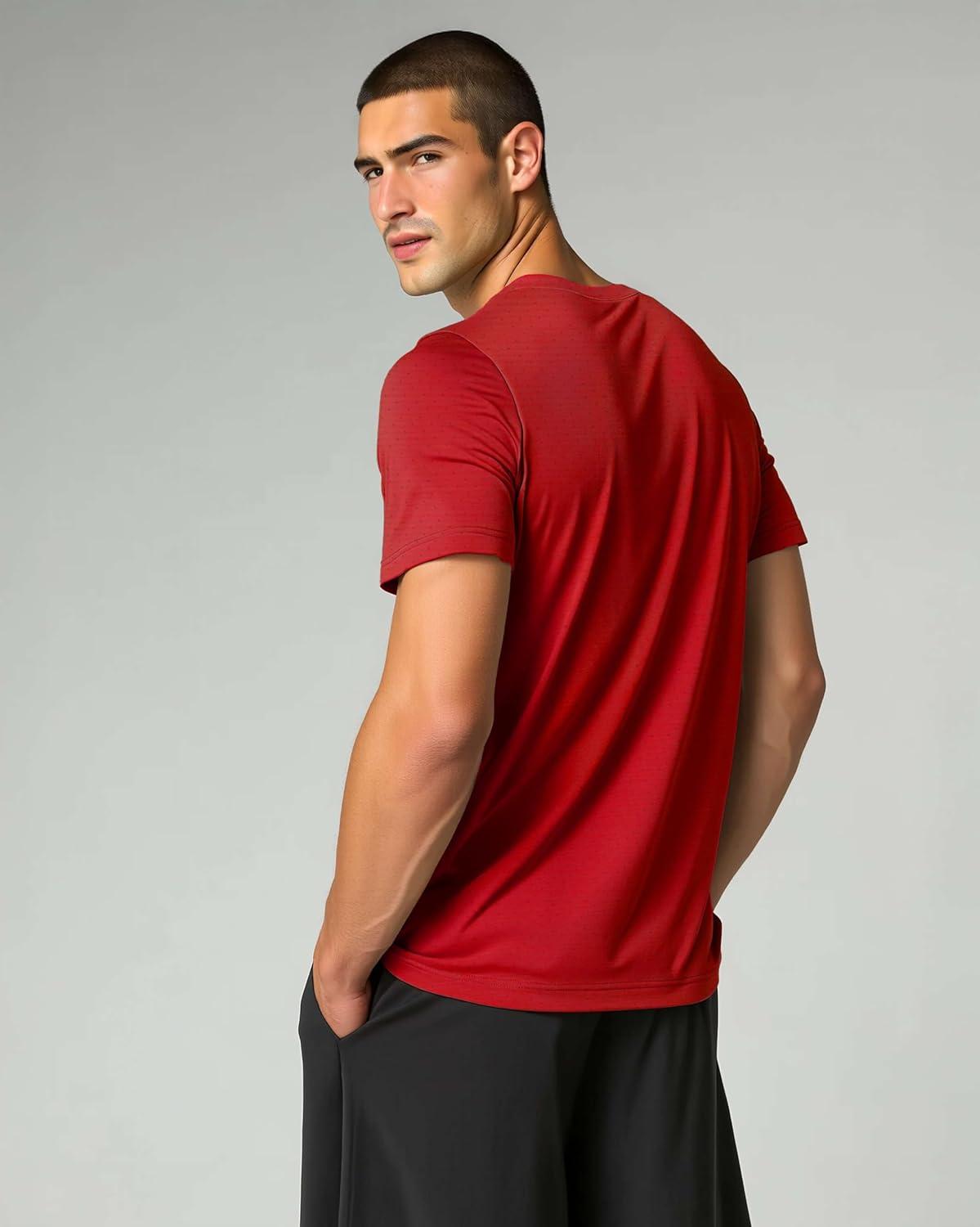 imageReal Essentials 5 Pack Mens Breeze Tech Crew Neck Workout TShirts MoistureWicking Athletic Gym Shirts Big and TallSet 3