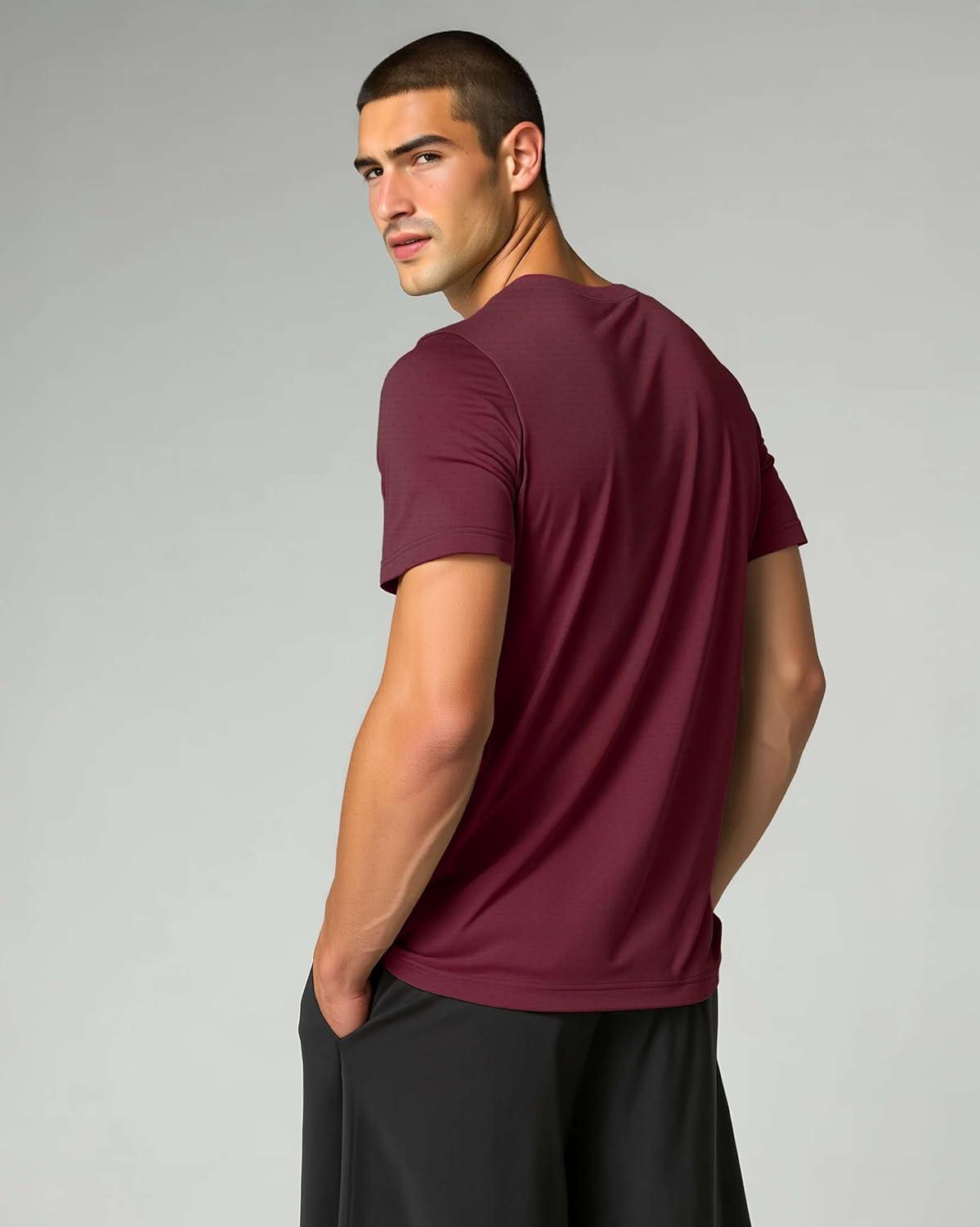 imageReal Essentials 5 Pack Mens Breeze Tech Crew Neck Workout TShirts MoistureWicking Athletic Gym Shirts Big and TallSet 6