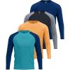 imageReal Essentials 4 Pack Mens Long Sleeve Rash Guard Shirt UPF 50 Swim Beach UV Sun Protection Fishing Quick Dry Big ampamp TallSet 2