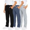 imageReal Essentials 3 Pack Boys Tech Fleece Open Bottom Sweatpants with Pockets Size 624Set 1