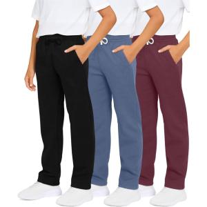 imageReal Essentials 3 Pack Boys Tech Fleece Open Bottom Sweatpants with Pockets Size 624Set 2
