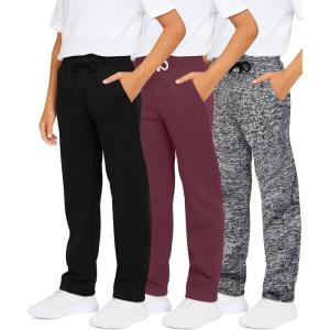 imageReal Essentials 3 Pack Boys Tech Fleece Open Bottom Sweatpants with Pockets Size 624Set 6