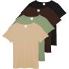 imageReal Essentials 4 Pack Womens Ribbed Knit Short Sleeve Crew Neck TShirt Available in PlusSet 3