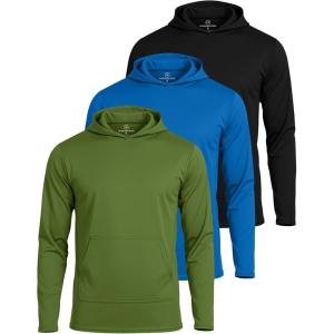 imageReal Essentials 3 Pack Mens Mesh Long Sleeve Athletic Pullover Hoodie Sweatshirt Pockets UPF 50 Available in Big ampamp TallSet 6