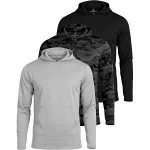 imageReal Essentials 3 Pack Mens Mesh Long Sleeve Athletic Pullover Hoodie Sweatshirt Pockets UPF 50 Available in Big ampamp TallSet 7