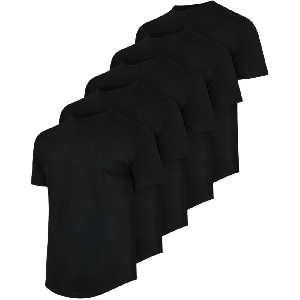 imageReal Essentials 5 Pack Mens 100 Cotton Hipster Curved Hem Droptail Tee  Premium Longline TShirts with Long Tail Drop CutSet 2