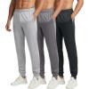 imageReal Essentials 3 Pack Mens Cotton Fleece Jogger Sweatpants  Casual Comfy Athletic Pants with Pockets Big ampamp TallSet E