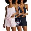 imageReal Essentials 3 Pack Womens Super Soft Pajama Set  Cute Cami Lounge Short and Top PJs Set Available in Plus SizeSet 4