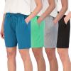 imageReal Essentials 4 Pack Womens DryFit Athletic 7quot Bermuda Long High Waisted Running Shorts Available in Plus SizeSet 9