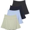 imageReal Essentials 4 Pack Womens Skater Pleated Tennis Skort  Skirt with Shorts Pockets Athletic Golf Workout PlusSet 6