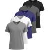 imageReal Essentials 5 Pack Mens Breeze Tech VNeck Dry Fit TShirts Moisture Wicking Athletic Workout ampamp Gym Shirts Big ampampTallSet 5