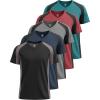 imageReal Essentials 5 Pack Mens VNeck DryFit Moisture Wicking Active Athletic Tech Performance TShirtSet 5