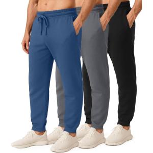 imageReal Essentials 3 Pack Mens Cotton Fleece Jogger Sweatpants  Casual Comfy Athletic Pants with Pockets Big ampamp TallSet 8