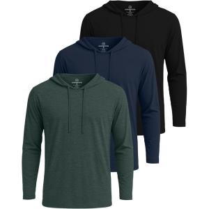 imageReal Essentials 3 Pack Mens Cotton Lightweight Casual Pullover Drawstring Hoodie With Pocket Available In Big ampamp TallSet 1