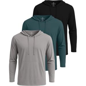 imageReal Essentials 3 Pack Mens Cotton Lightweight Casual Pullover Drawstring Hoodie With Pocket Available In Big ampamp TallSet 11