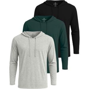 imageReal Essentials 3 Pack Mens Cotton Lightweight Casual Pullover Drawstring Hoodie With Pocket Available In Big ampamp TallSet 2